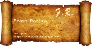 Frass Rozita névjegykártya